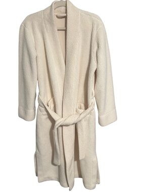 Eberjey Sherpa Robe Alpine Chic Collection In Bone Off White Size XS